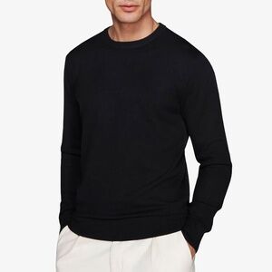 Dan John Black Crew Neck Jumper - Men's Large - Italian Knitwear